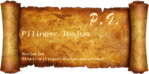 Pilinger Ibolya névjegykártya
